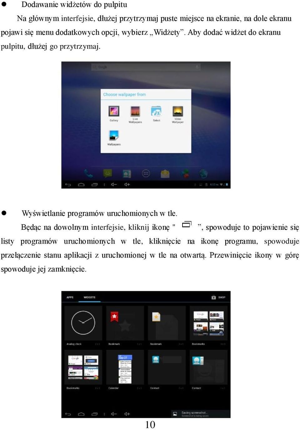 Wyświetlanie programów uruchomionych w tle.
