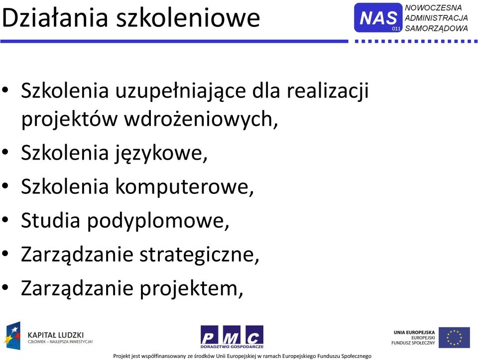 językowe, Szkolenia komputerowe, Studia