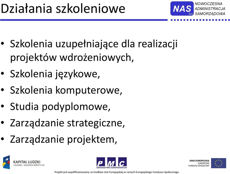 językowe, Szkolenia komputerowe, Studia