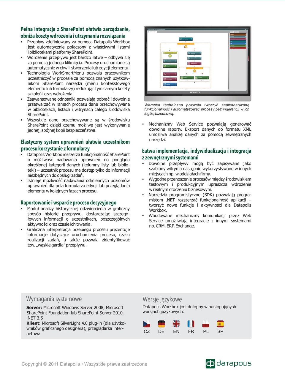 Technologia WorkSmartMenu pozwala pracownikom uczestniczyć w procesie za pomocą znanych użytkownikom SharePoint narzędzi (menu kontekstowego elementu lub formularzy) redukując tym samym koszty
