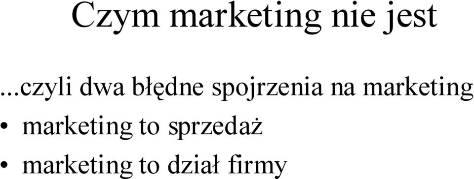 spojrzenia na marketing