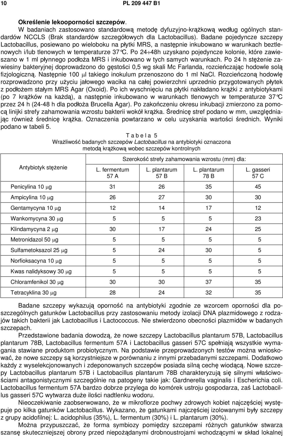 Po 24 48h uzyskano pojedyncze kolonie, które zawieszano w 1 ml płynnego podłoża MRS i inkubowano w tych samych warunkach.