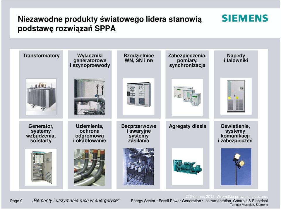 Uziemienia, ochrona odgromowa i okablowanie Bezprzerwowe i awaryjne systemy zasilania Agregaty diesla Oświetlenie, systemy
