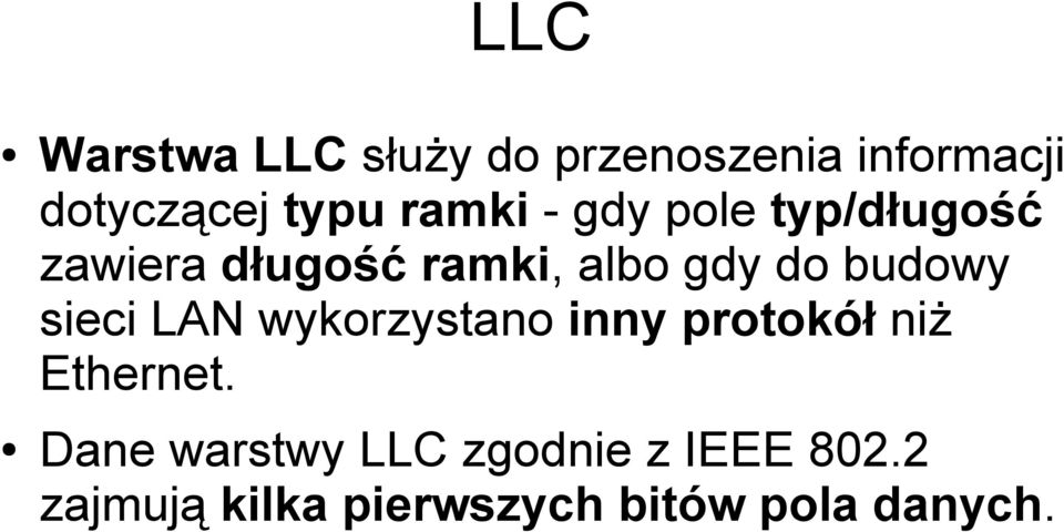 budowy sieci LAN wykorzystano inny protokół niż Ethernet.