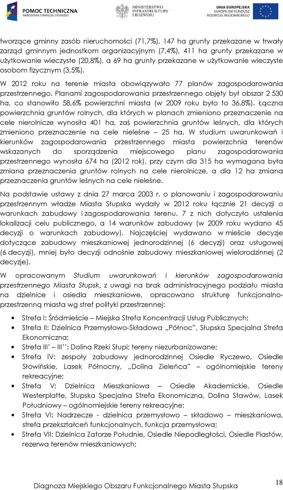 Planami zagospodarowania przestrzennego objęty był obszar 2 530 ha, co stanowiło 58,6% powierzchni miasta (w 2009 roku było to 36,8%).