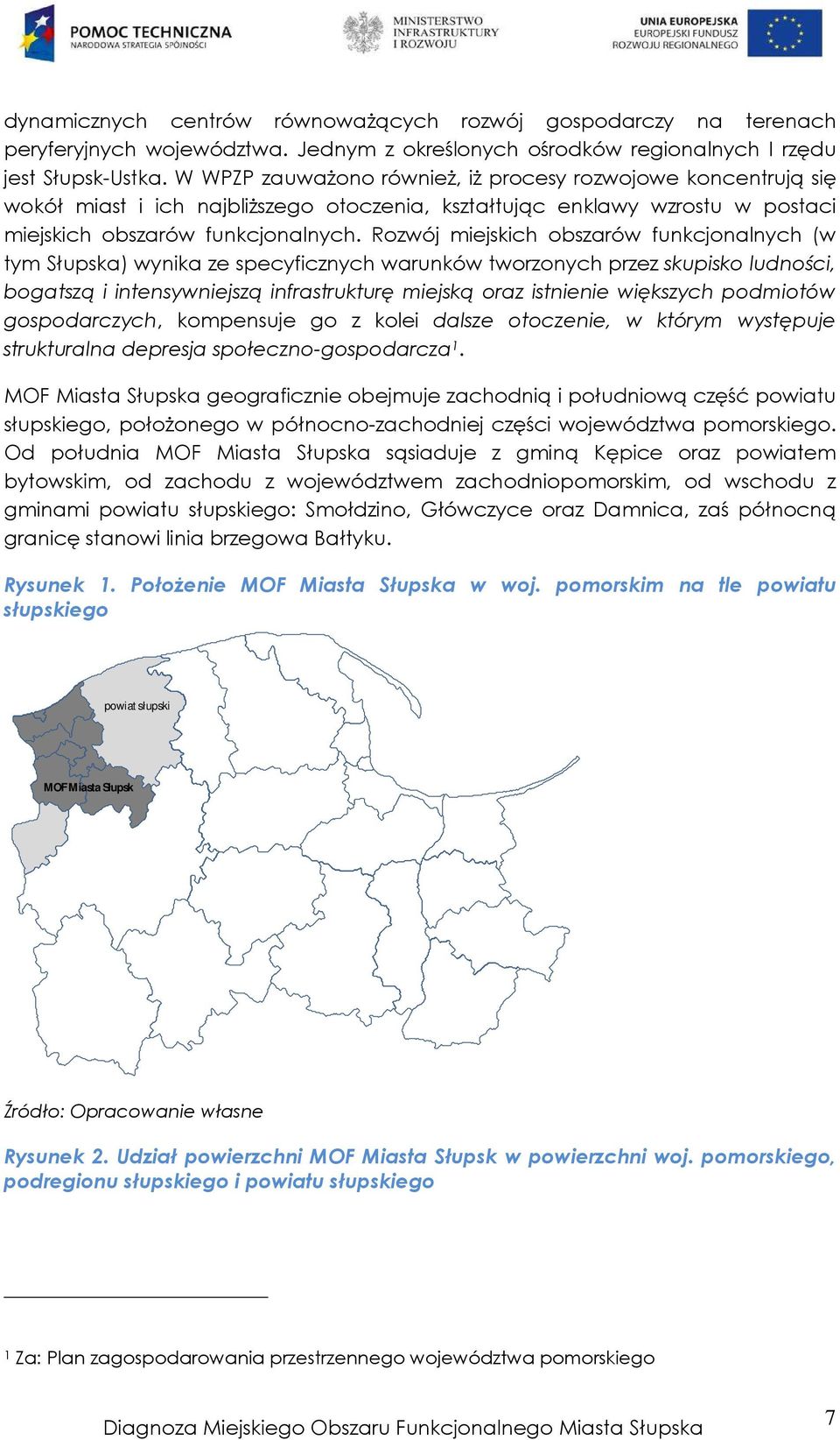 Rozwój miejskich obszarów funkcjonalnych (w tym Słupska) wynika ze specyficznych warunków tworzonych przez skupisko ludności, bogatszą i intensywniejszą infrastrukturę miejską oraz istnienie