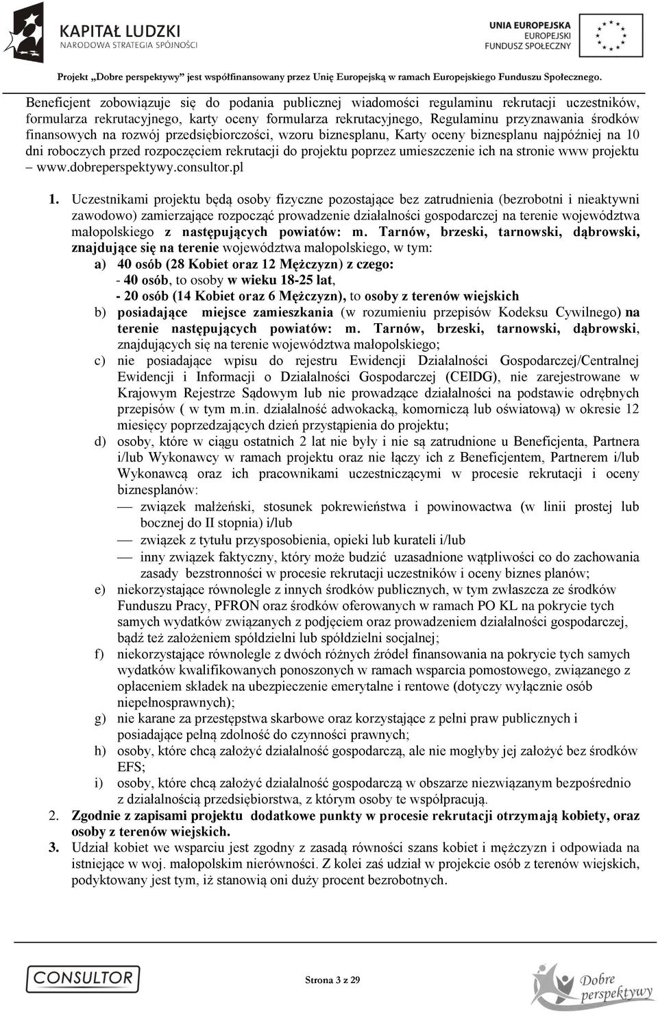 projektu www.dobreperspektywy.consultor.pl 1.