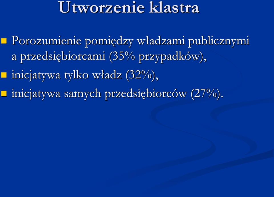 (35% przypadków), inicjatywa tylko władz