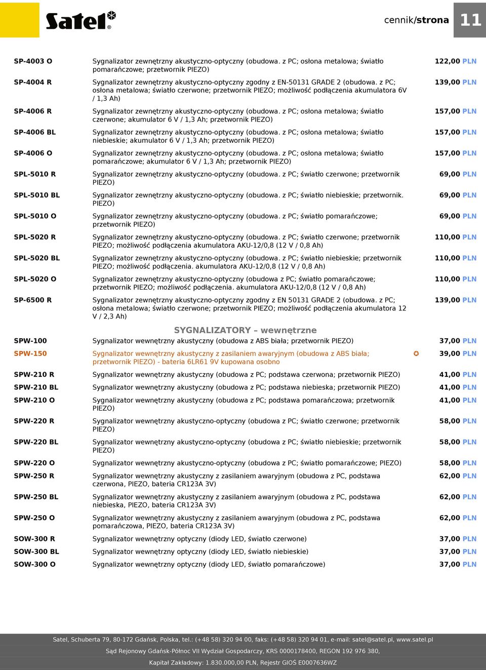 z PC; osłona metalowa; światło czerwone; przetwornik PIEZO; możliwość podłączenia akumulatora 6V / 1,3 Ah) czerwone; akumulator 6 V / 1,3 Ah; przetwornik PIEZO) niebieskie; akumulator 6 V / 1,3 Ah;