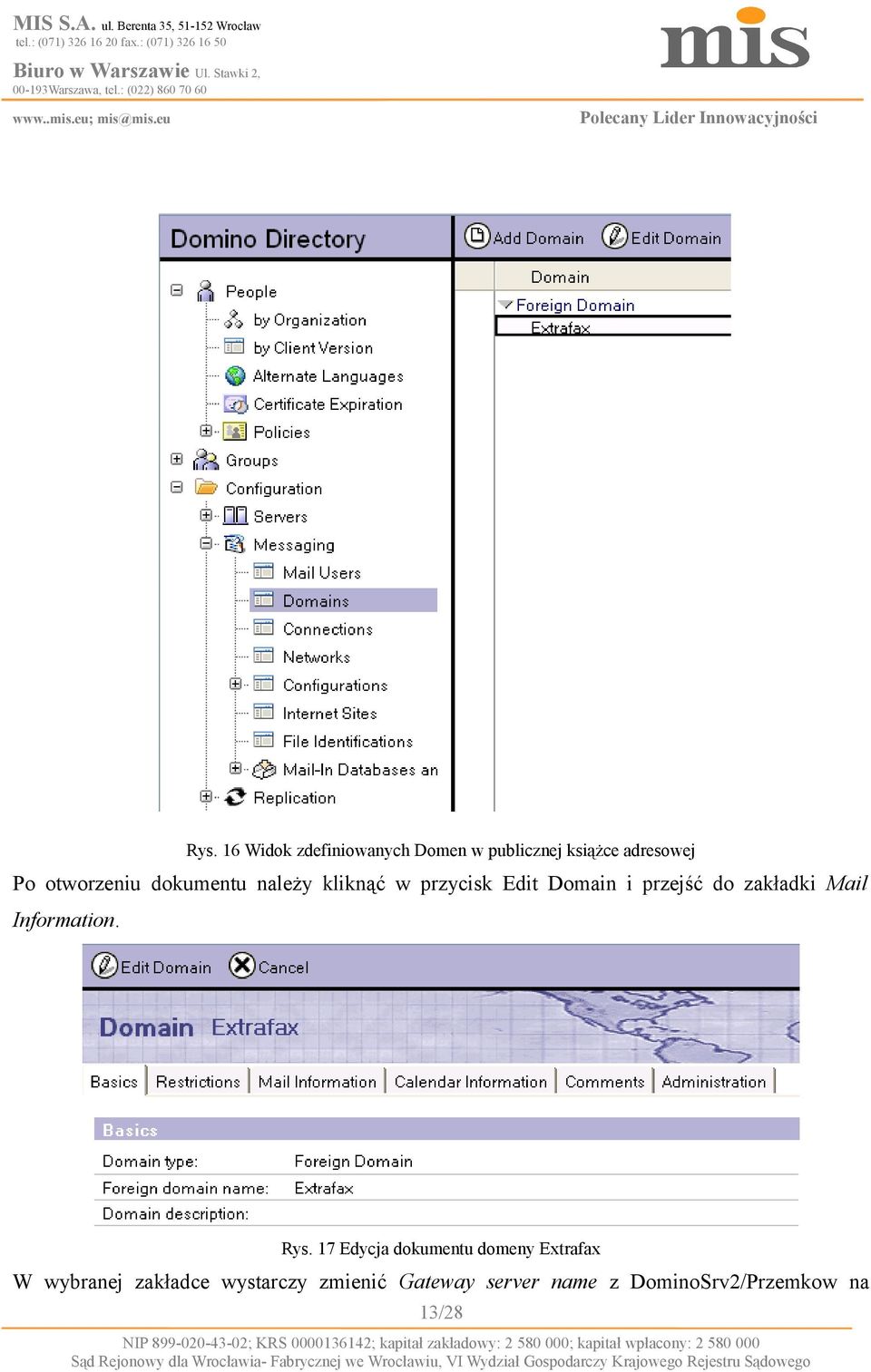 zakładki Mail Information. Rys.