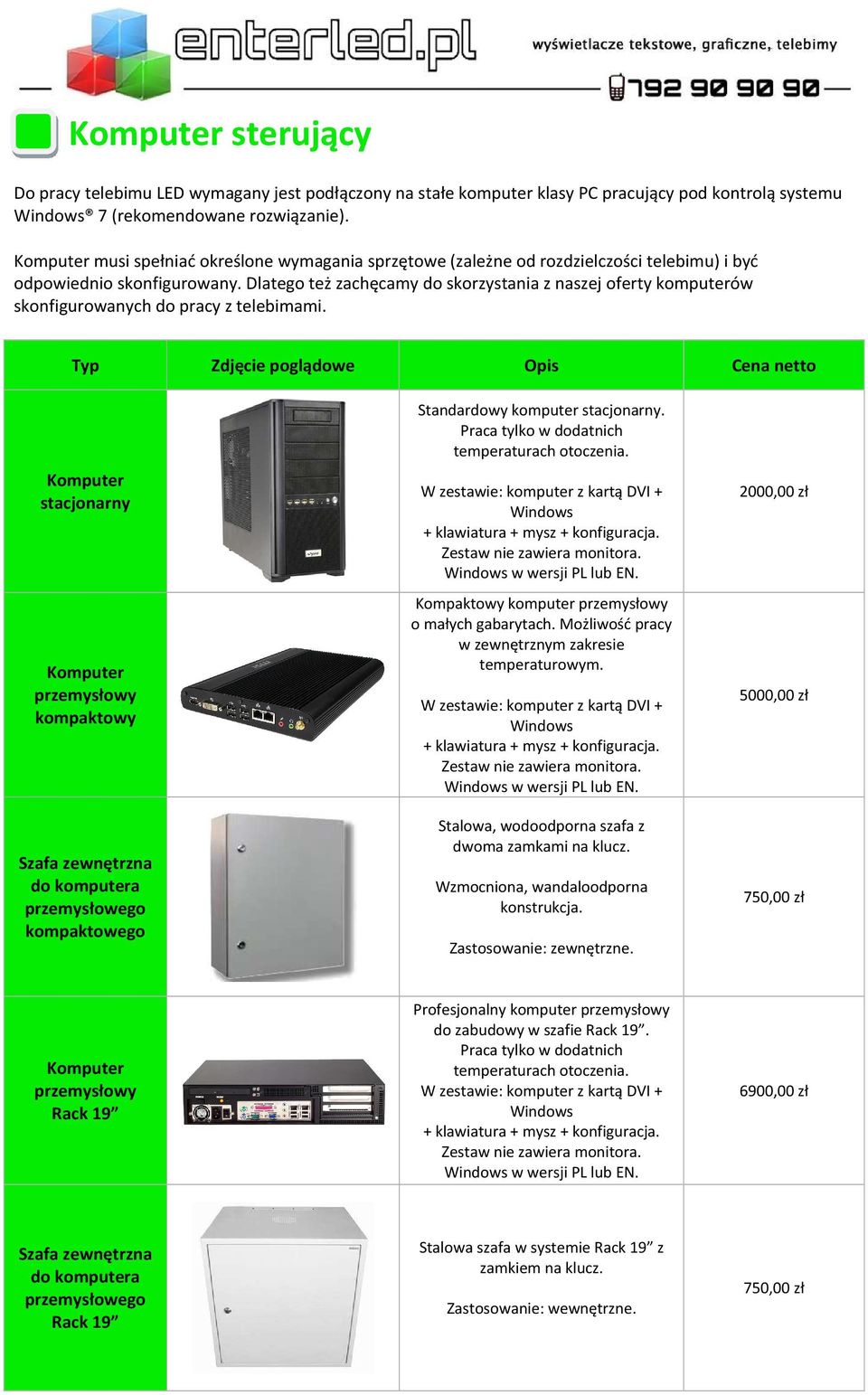 Dlatego też zachęcamy do skorzystania z naszej oferty komputerów skonfigurowanych do pracy z telebimami.