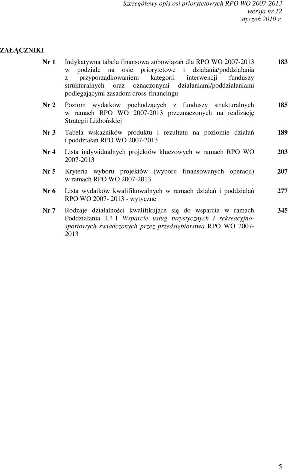 pochodzących z funduszy strukturalnych w ramach RPO WO 2007-2013 przeznaczonych na realizację Strategii Lizbońskiej Tabela wskaźników produktu i rezultatu na poziomie działań i poddziałań RPO WO