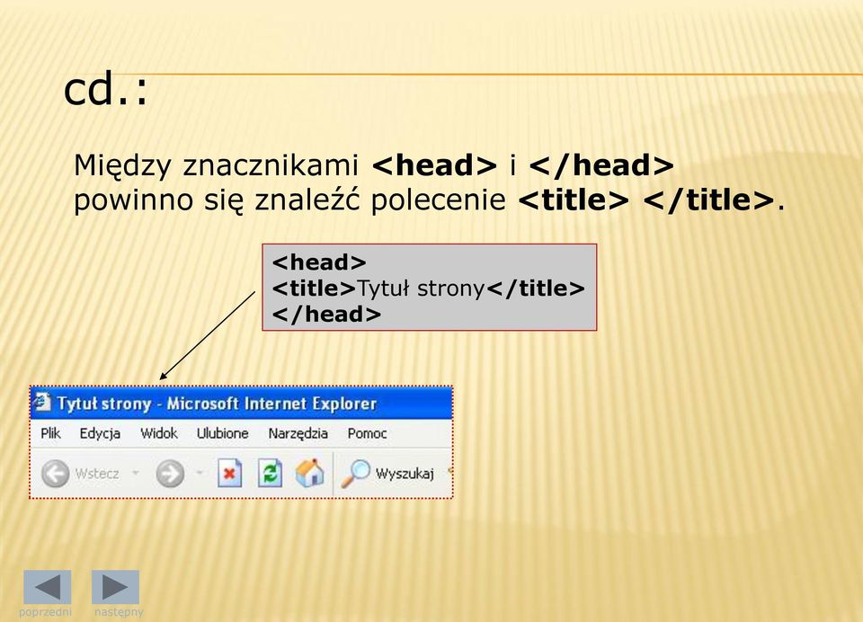 polecenie <title> </title>.