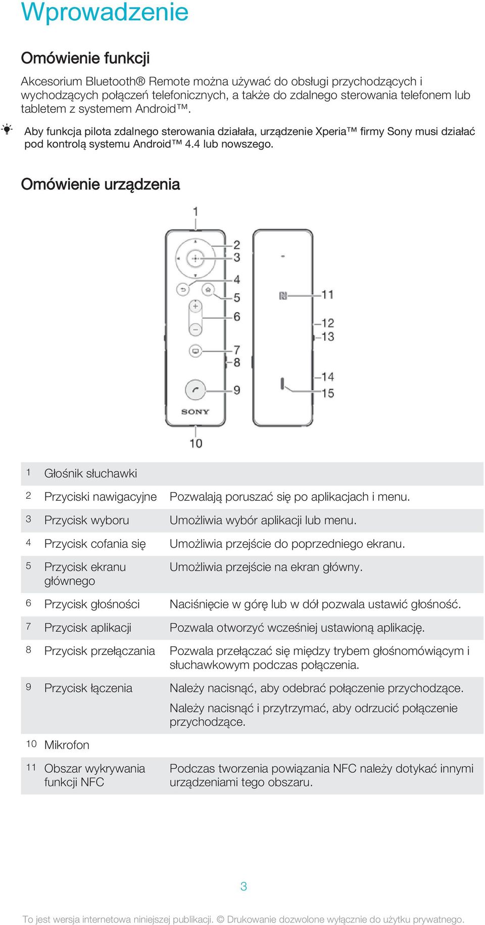 Omówienie urządzenia 1 Głośnik słuchawki 2 Przyciski nawigacyjne Pozwalają poruszać się po aplikacjach i menu. 3 Przycisk wyboru Umożliwia wybór aplikacji lub menu.