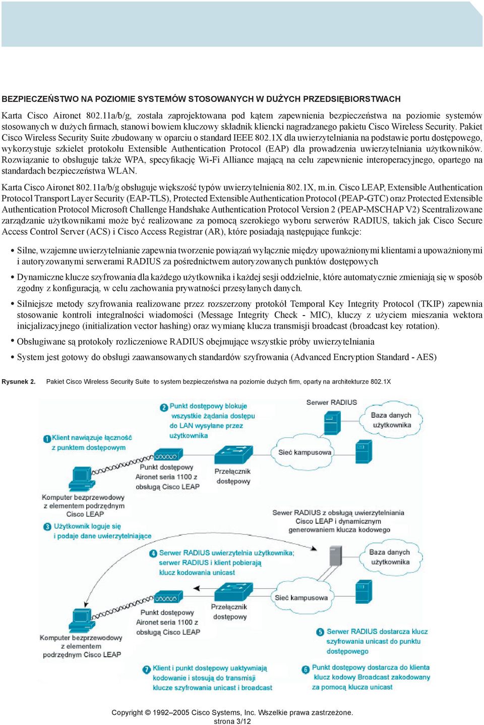 Security. Pakiet Cisco Wireless Security Suite zbudowany w oparciu o standard IEEE 802.