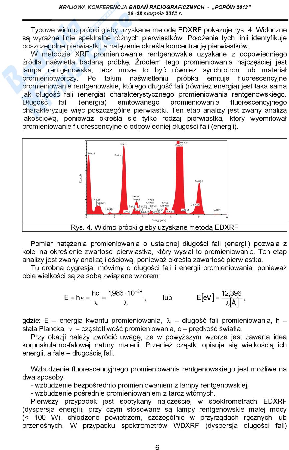 W metodzie XRF promieniowanie rentgenowskie uzyskane z odpowiedniego źródła naświetla badaną próbkę.