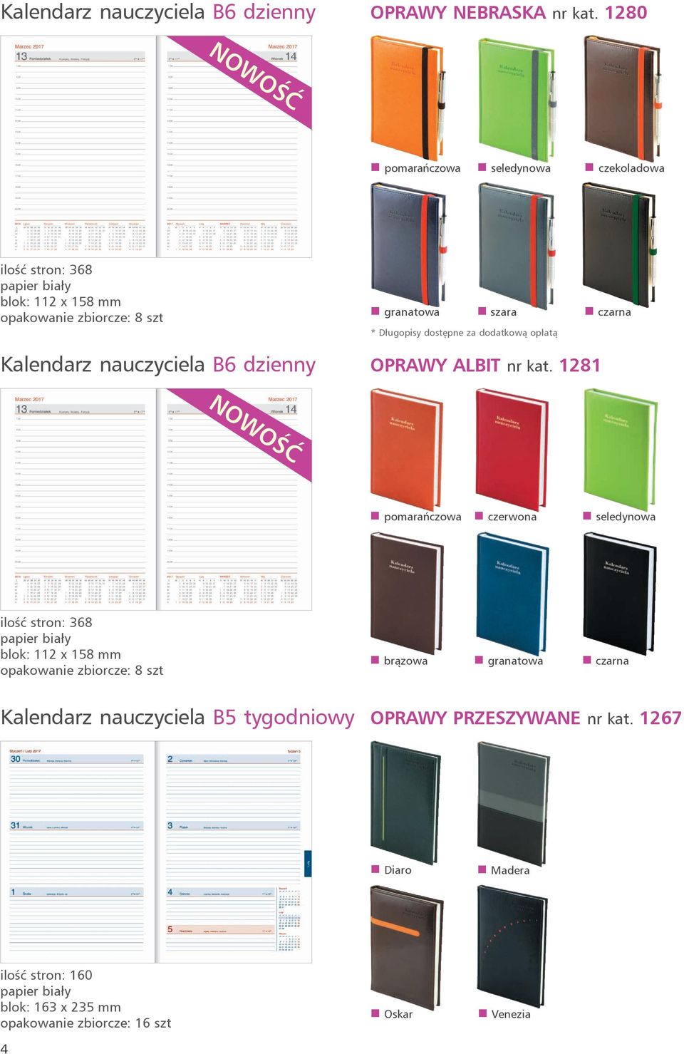 czarna * Długopisy dostępne za dodatkową opłatą OPRAWY ALBIT nr kat. 1281! pomarańczowa! czerwona!