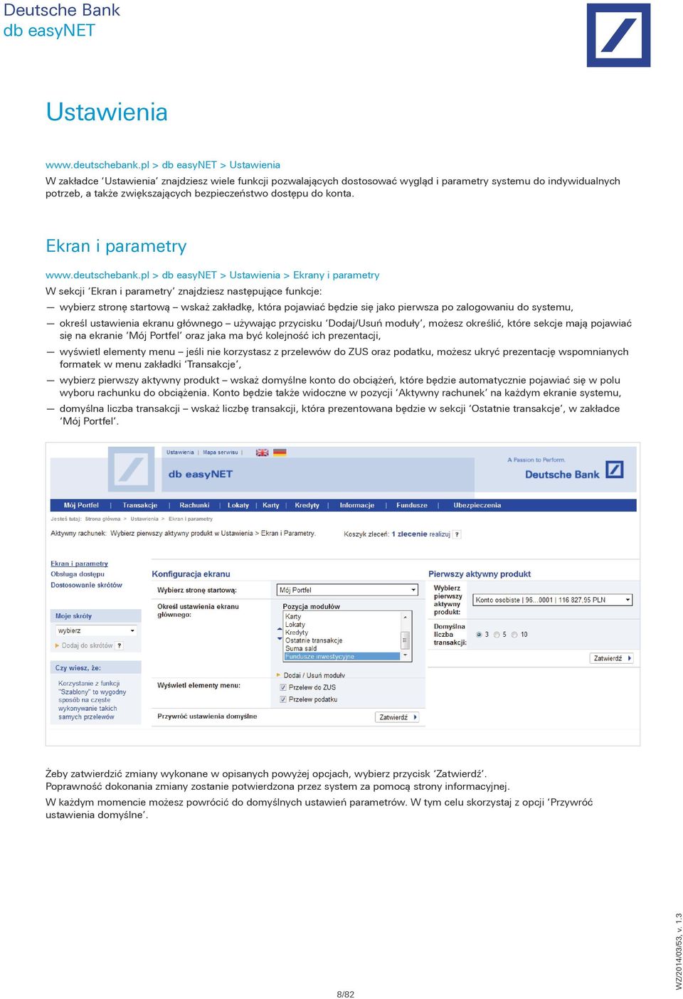 Ekran i parametry www.deutschebank.