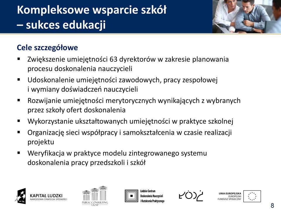 wynikających z wybranych przez szkoły ofert doskonalenia Wykorzystanie ukształtowanych umiejętności w praktyce szkolnej Organizację sieci