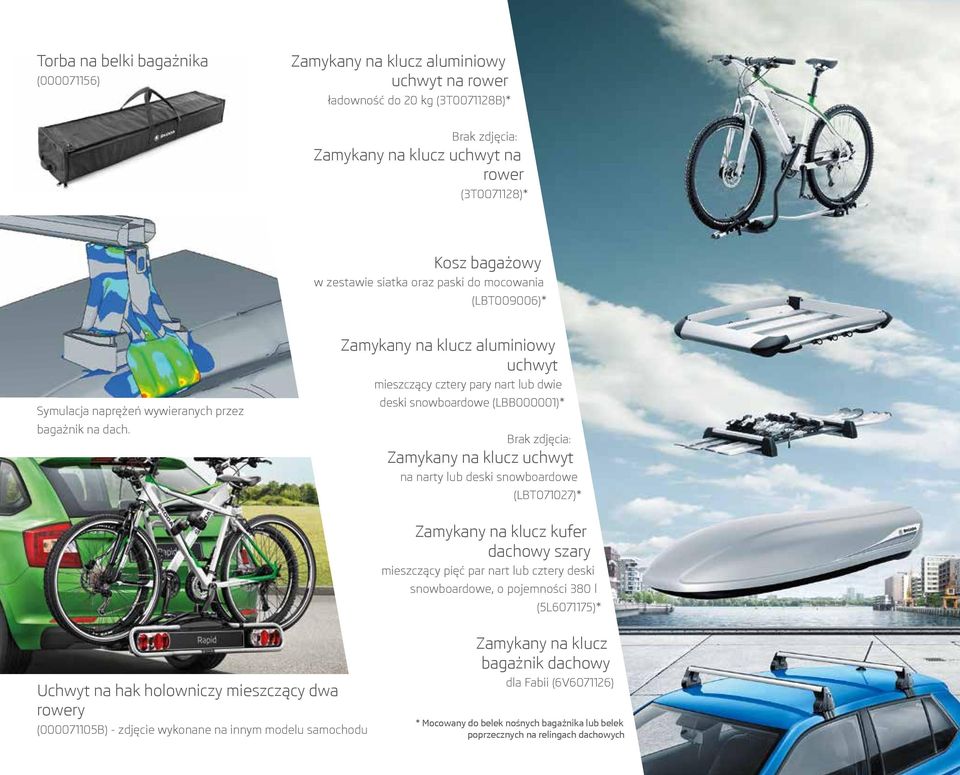 Zamykany na klucz aluminiowy uchwyt mieszczący cztery pary nart lub dwie deski snowboardowe (LBB000001)* Brak zdjęcia: Zamykany na klucz uchwyt na narty lub deski snowboardowe (LBT071027)* Zamykany