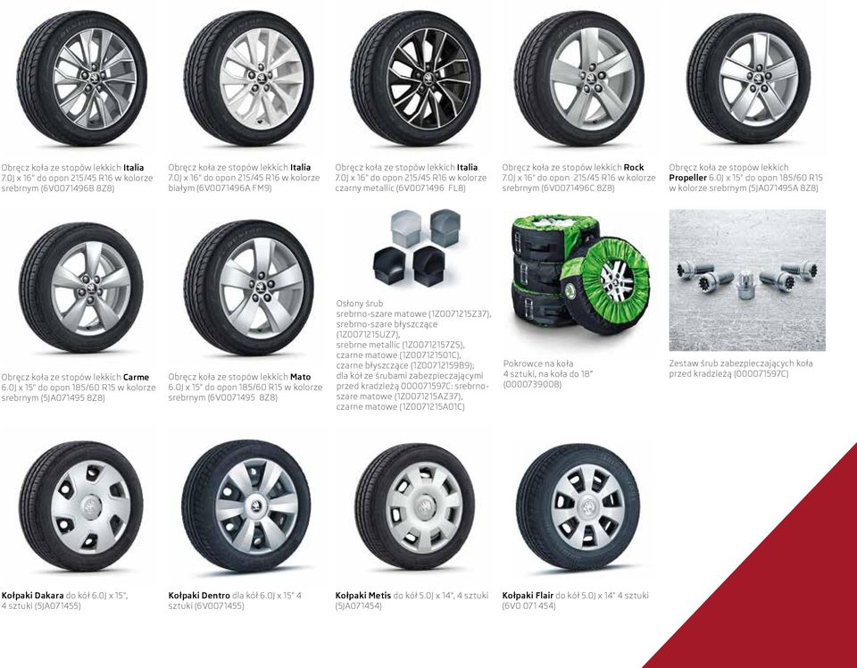 0J x 16" do opon 215/45 R16 w kolorze czarny metallic (6V0071496 FL8) Obręcz koła ze stopów lekkich Rock 7.