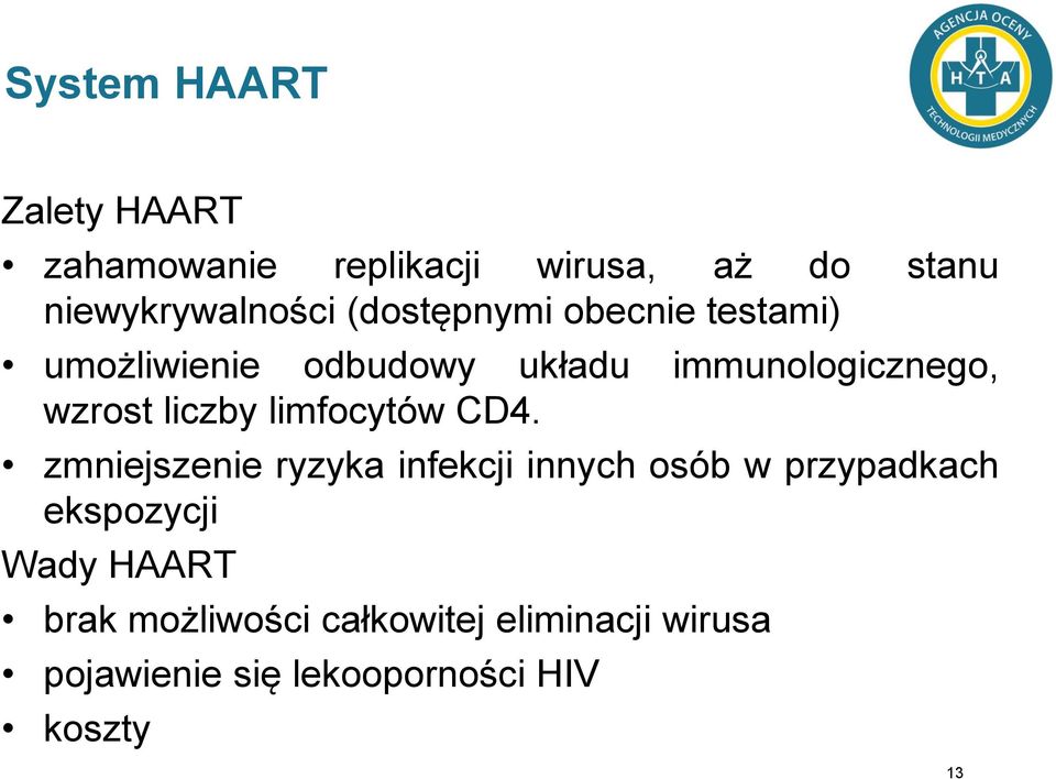 liczby limfocytów CD4.