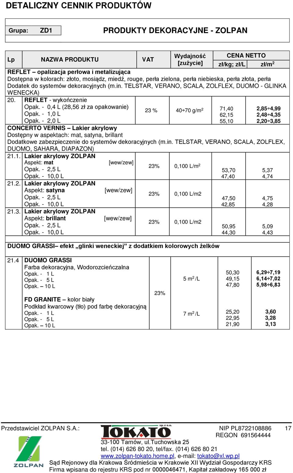 - 0,4 L (28,56 zł za opakowanie) Opak. - 1,0 L Opak.