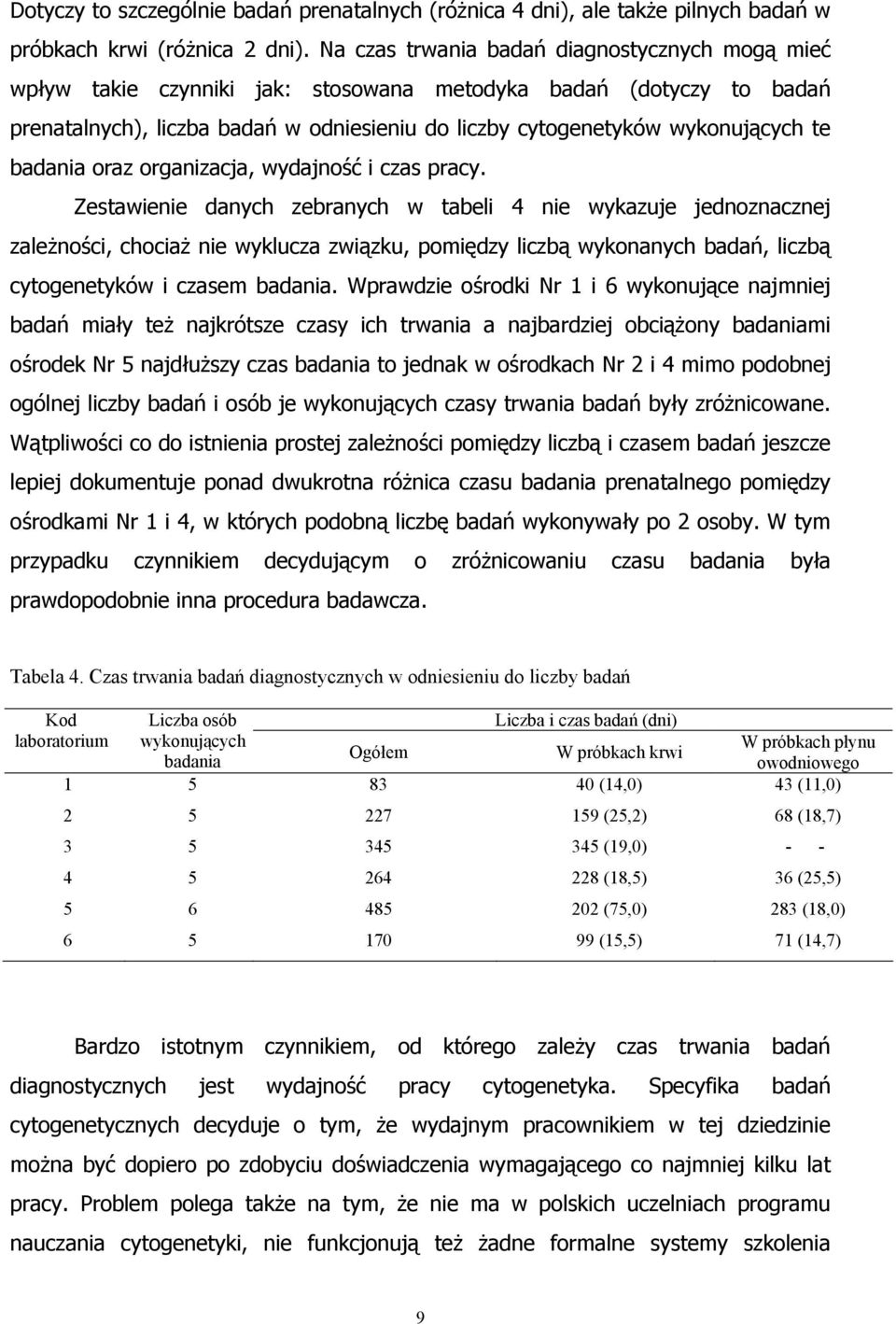 badania oraz organizacja, wydajność i czas pracy.