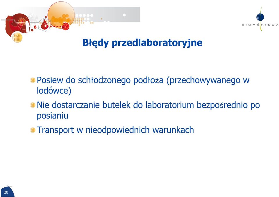 dostarczanie butelek do laboratorium