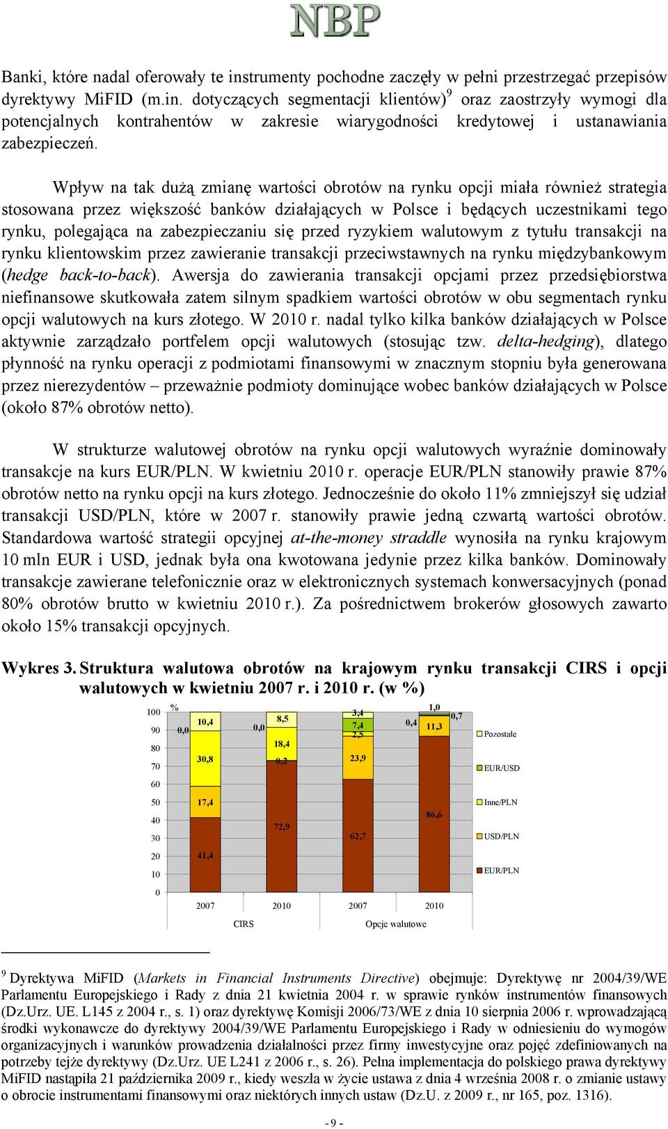 zabezpieczaniu się przed ryzykiem walutowym z tytułu transakcji na rynku klientowskim przez zawieranie transakcji przeciwstawnych na rynku międzybankowym (hedge back-to-back).