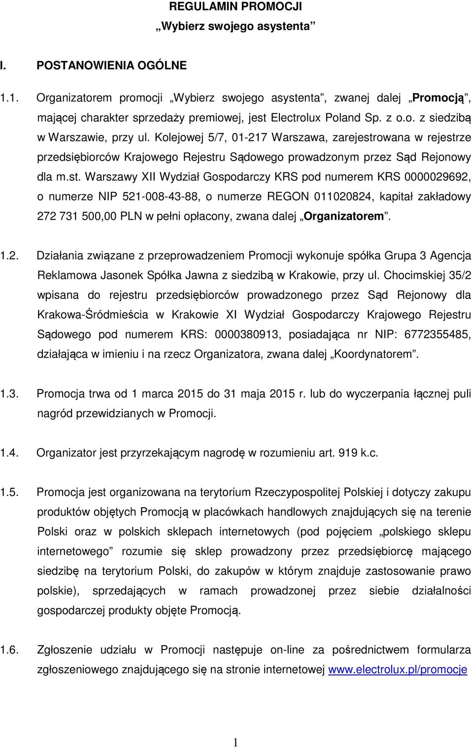Kolejowej 5/7, 01-217 Warszawa, zarejestr