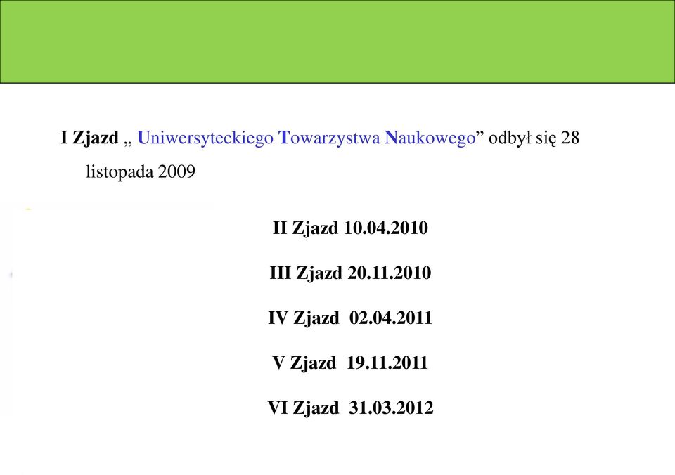 2009 II Zjazd 10.04.2010 III Zjazd 20.11.