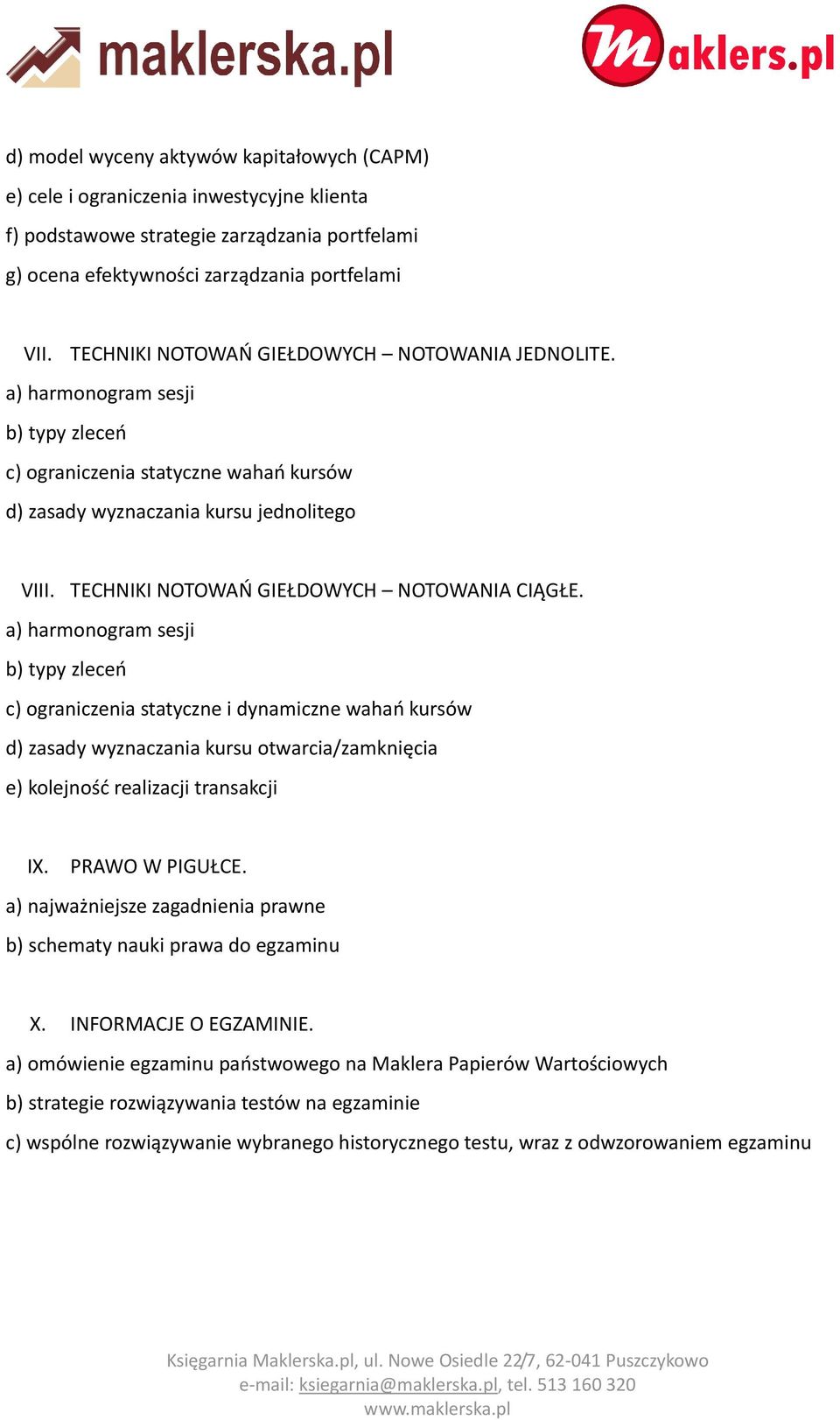 TECHNIKI NOTOWAŃ GIEŁDOWYCH NOTOWANIA CIĄGŁE.