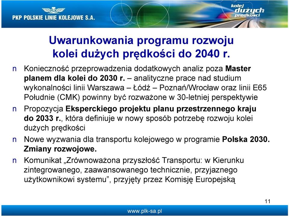 Eksperckiego projektu planu przestrzennego kraju do 2033 r.