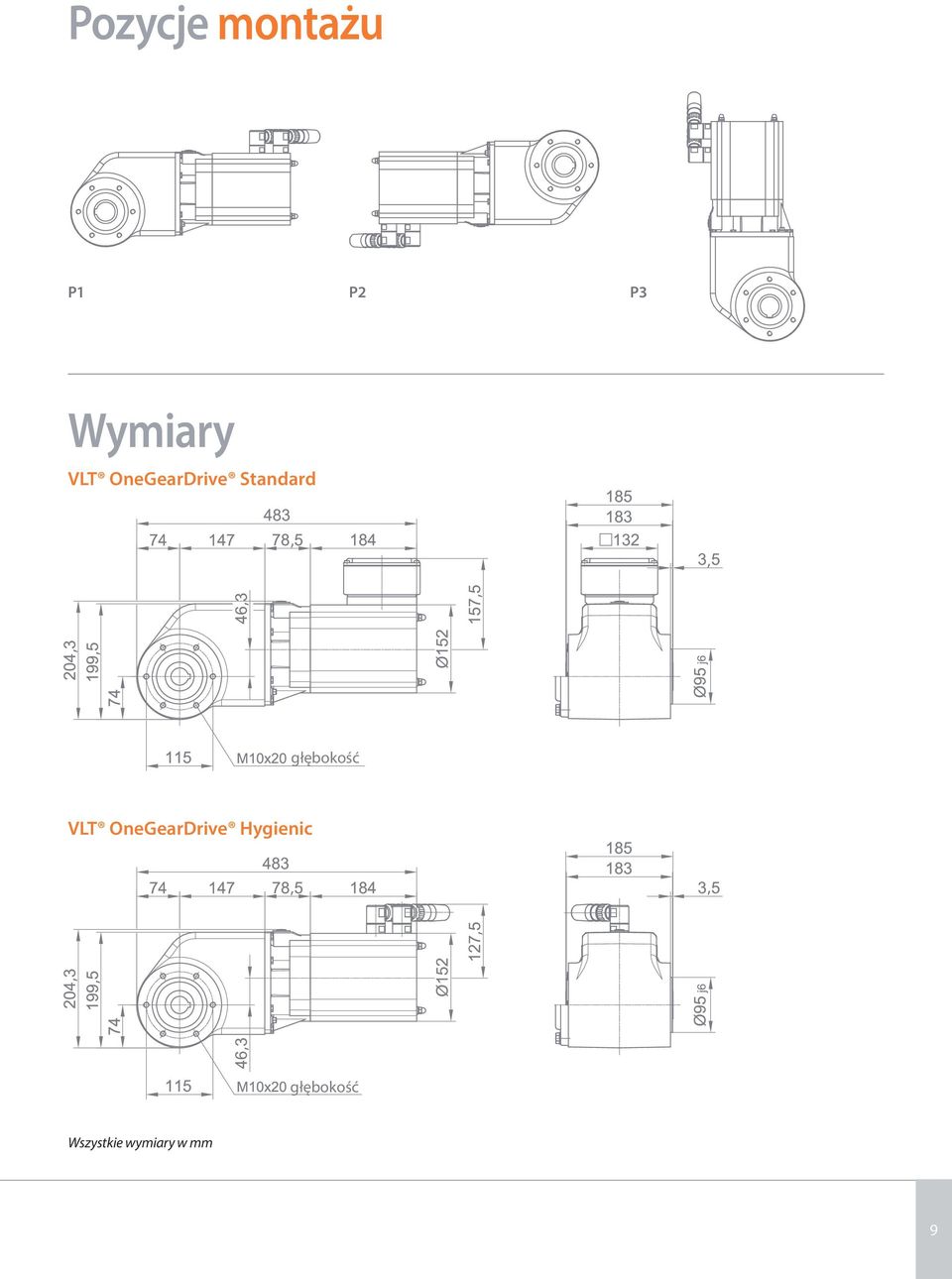 group OGD VLT OneGearDrive [04] Product Wariant produktu variant S Standard H Hygienic [05] [05] Gear Typ przekładni type K Bevel Przekładnia gear zębata stożkowa [06] Size [06] Wielkość 400 Nm 2 400