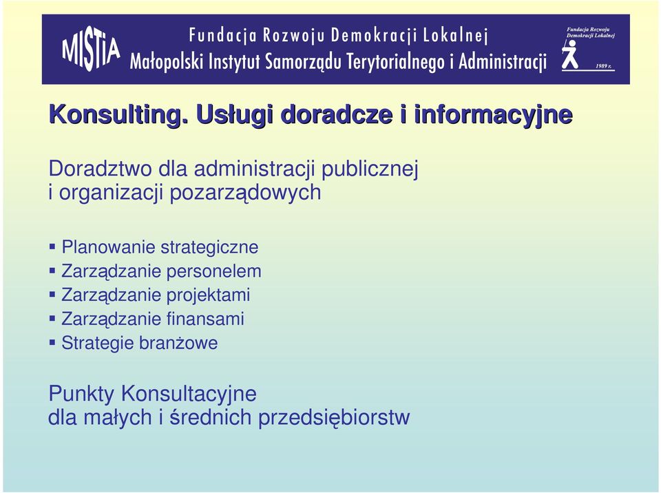 i organizacji pozarządowych Planowanie strategiczne Zarządzanie