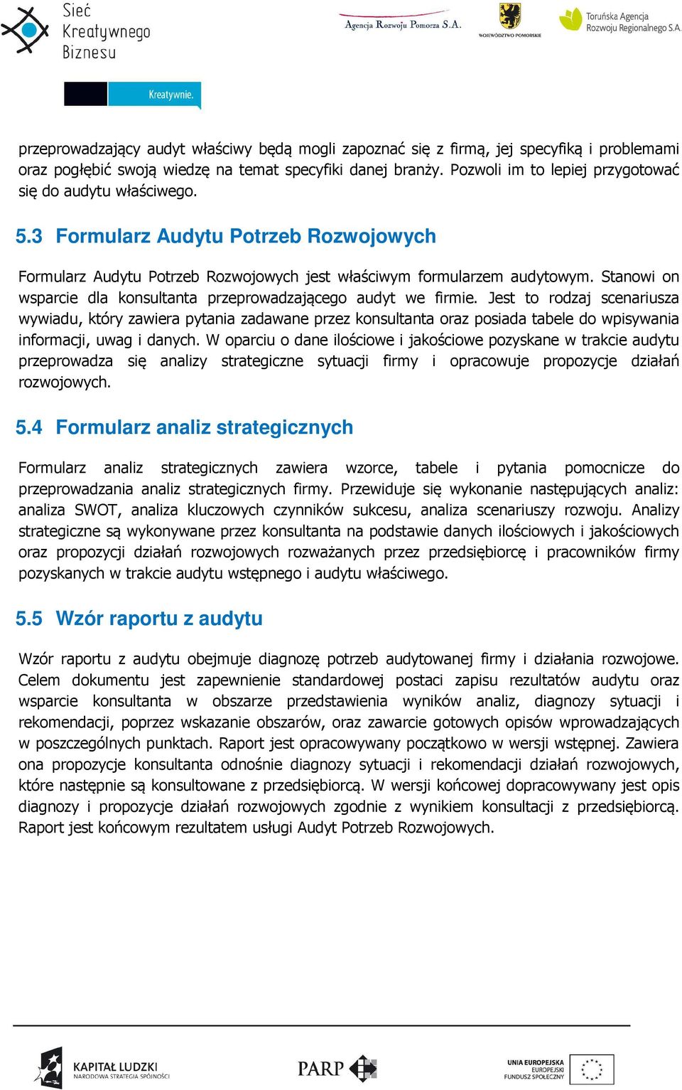 Stanowi on wsparcie dla konsultanta przeprowadzającego audyt we firmie.