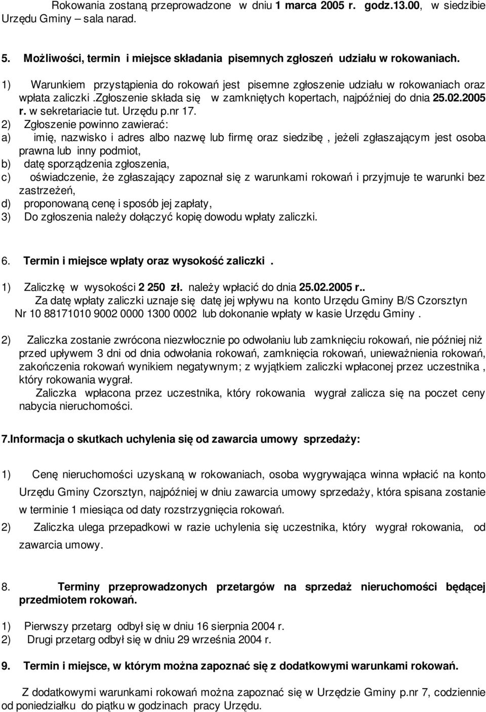 w sekretariacie tut. Urzędu p.nr 17.