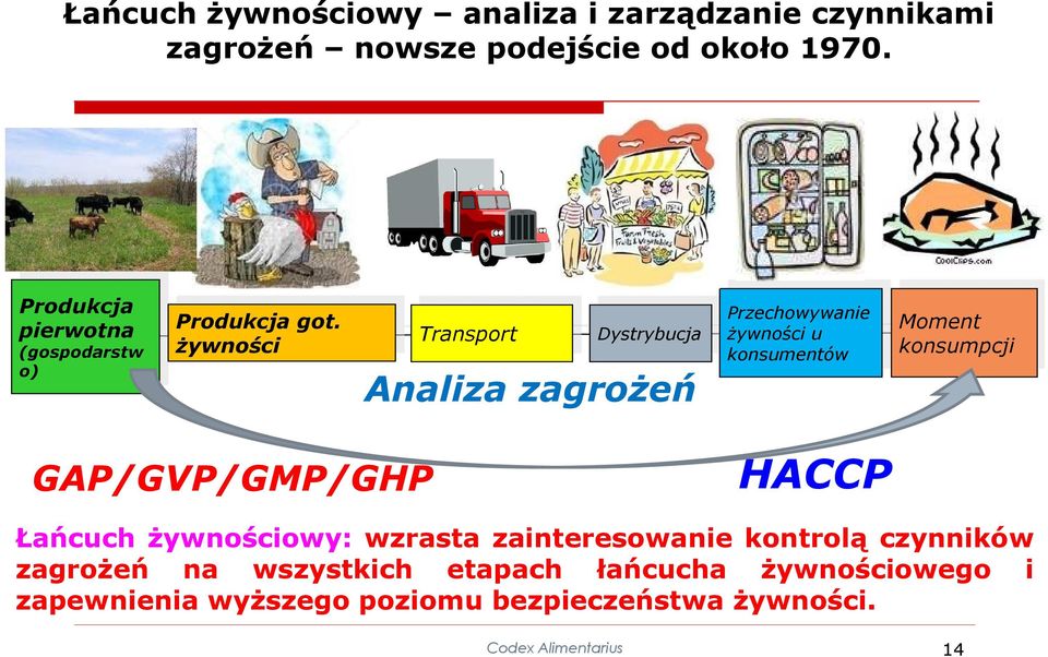 got. żywności żywności Transport Transport Dystrybucja Dystrybucja Analiza zagrożeń Przechowywanie Przechowywanie żywności żywności u u konsumentów