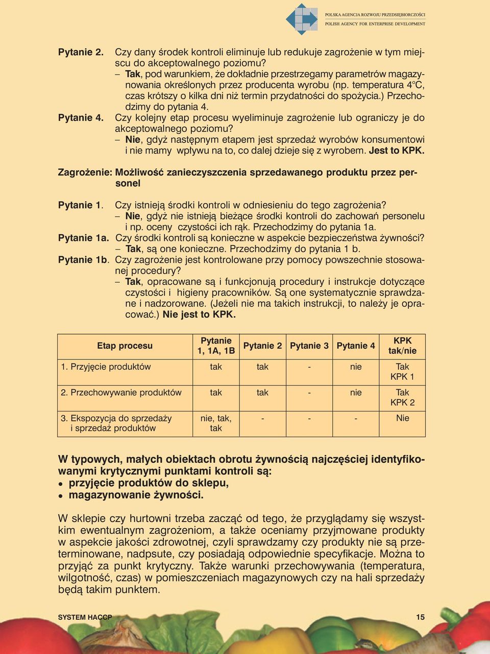 ) Przechodzimy do pytania 4. Czy kolejny etap procesu wyeliminuje zagrożenie lub ograniczy je do akceptowalnego poziomu?