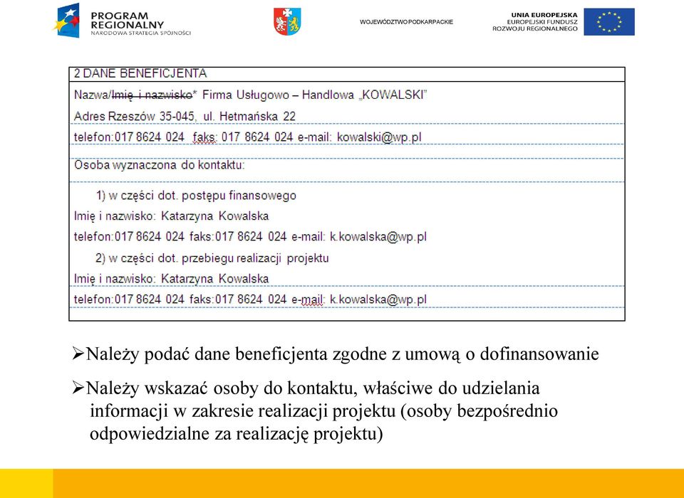 właściwe do udzielania informacji w zakresie