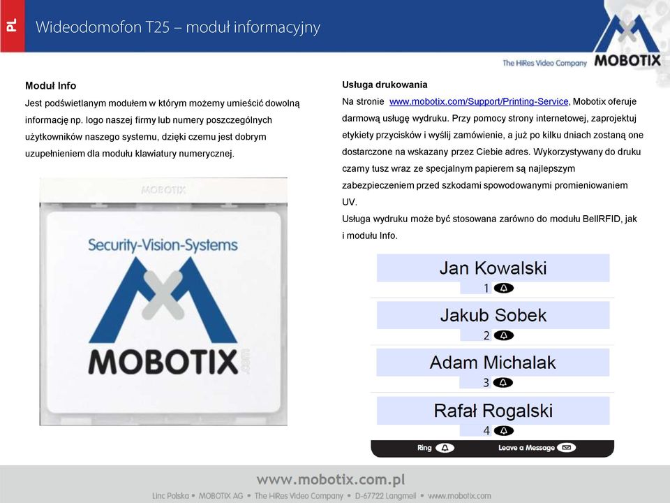 com/support/printing-service, Mobotix oferuje darmową usługę wydruku.
