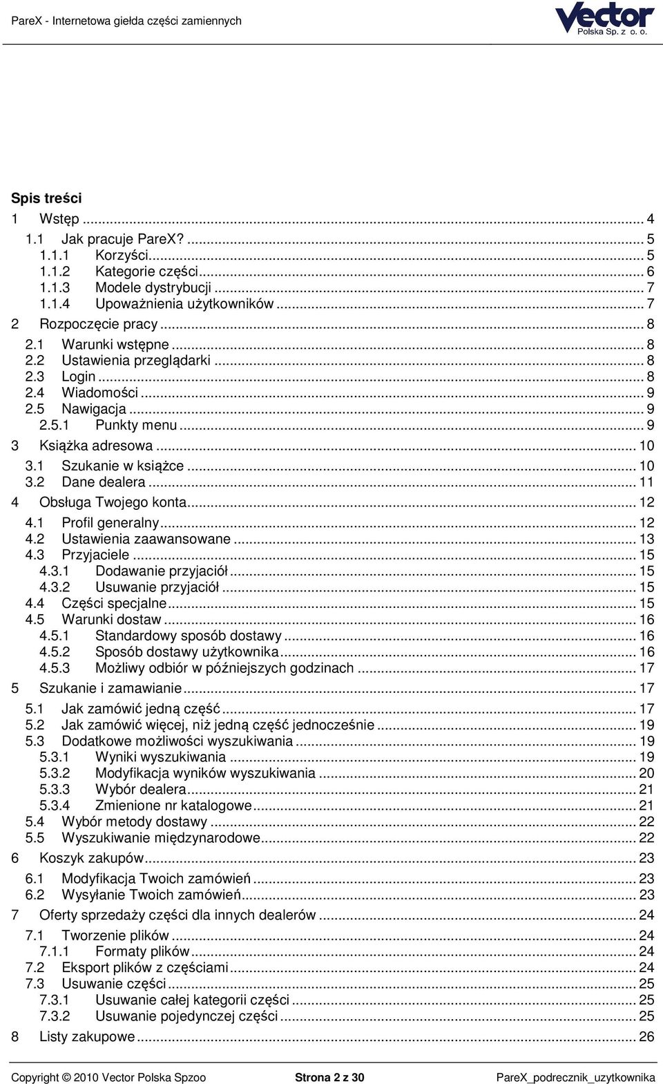.. 11 4 Obsługa Twojego konta... 12 4.1 Profil generalny... 12 4.2 Ustawienia zaawansowane... 13 4.3 Przyjaciele... 15 4.3.1 Dodawanie przyjaciół... 15 4.3.2 Usuwanie przyjaciół... 15 4.4 Części specjalne.