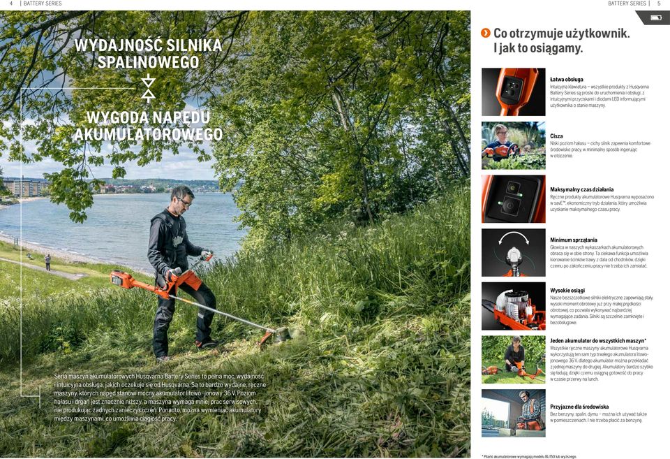 maszyny. Cisza Niski poziom hałasu cichy silnik zapewnia komfortowe środowisko pracy, w minimalny sposób ingerując w otoczenie.