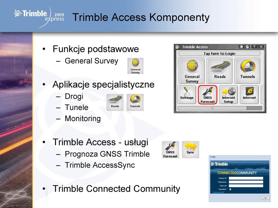 Tunele Monitoring Trimble Access - usługi Prognoza