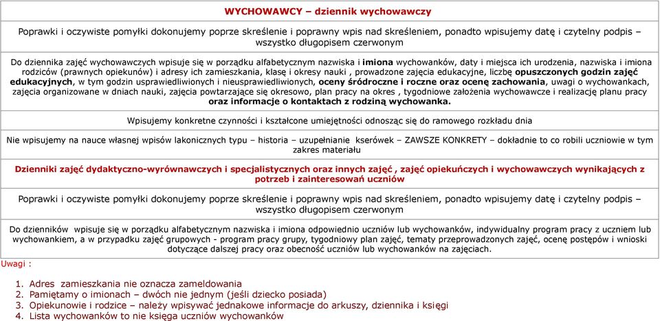 zamieszkania, klasę i okresy nauki, prowadzone zajęcia edukacyjne, liczbę opuszczonych godzin zajęć edukacyjnych, w tym godzin usprawiedliwionych i nieusprawiedliwionych, oceny śródroczne i roczne