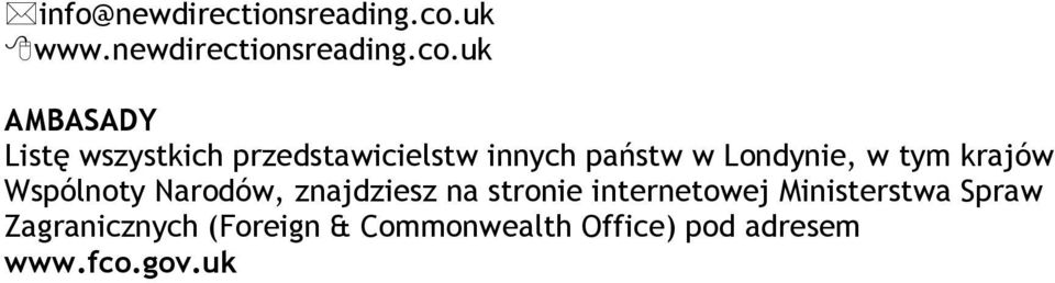 uk AMBASADY Listę wszystkich przedstawicielstw innych państw w Londynie,