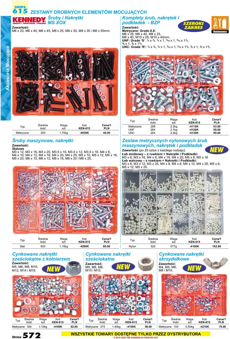 UNF: Grade S : 1/ 4 x 3/ 4, 1/ 4 x 1, 5/ 16 x 1, 5/ 16 x 1 1/ 4, 3/ 8 x 1, 3/ 8 x 1 1/ 2. SZEROKI ZAKRES UNC: Grade R : 1/ 4 x 3/ 4, 1/ 4 x 1, 5/ 16 x 1, 5/ 16 x 1 1/ 4, 3/ 8 x 1, 3/ 8 x 1 1/ 2.