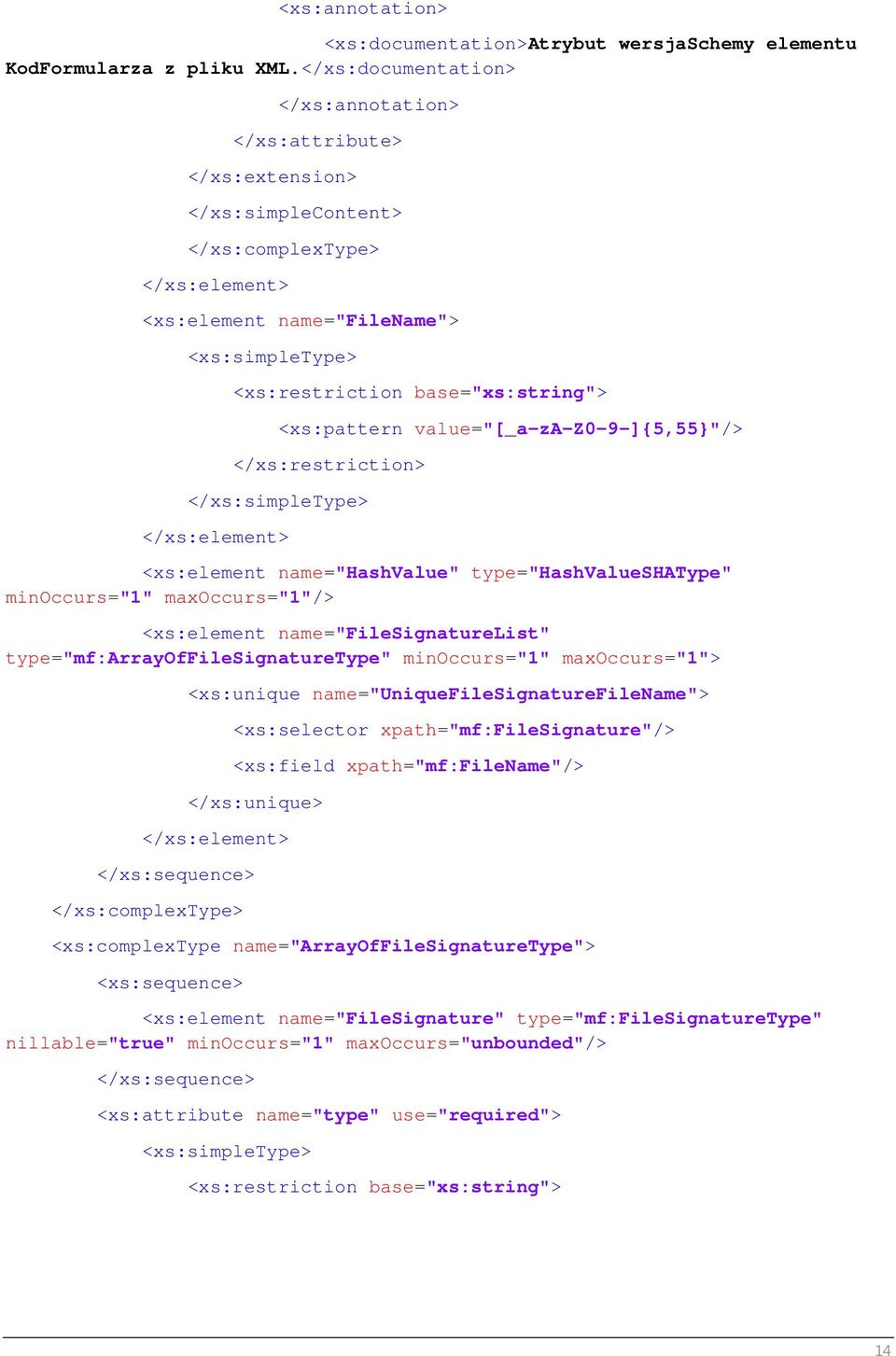 <xs:pattern value="[_a-za-z0-9-]5,55}"/> </xs:restriction> </xs:simpletype> </xs:element> <xs:element name="hashvalue" type="hashvalueshatype" minoccurs="1" maxoccurs="1"/> <xs:element