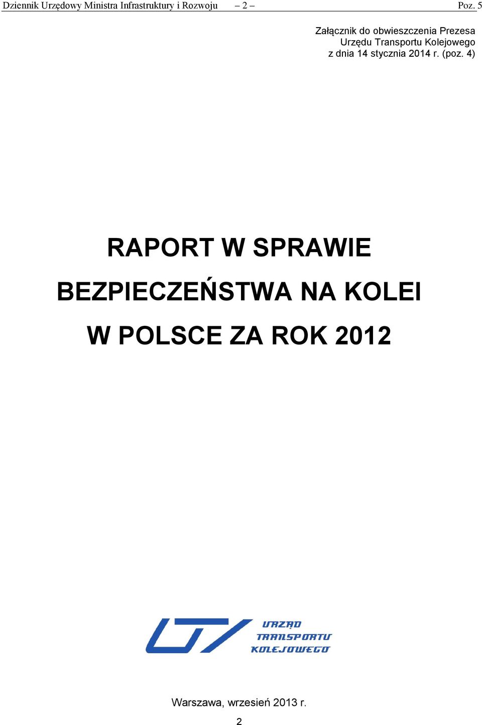 Kolejowego z dnia 14 stycznia 2014 r. (poz.